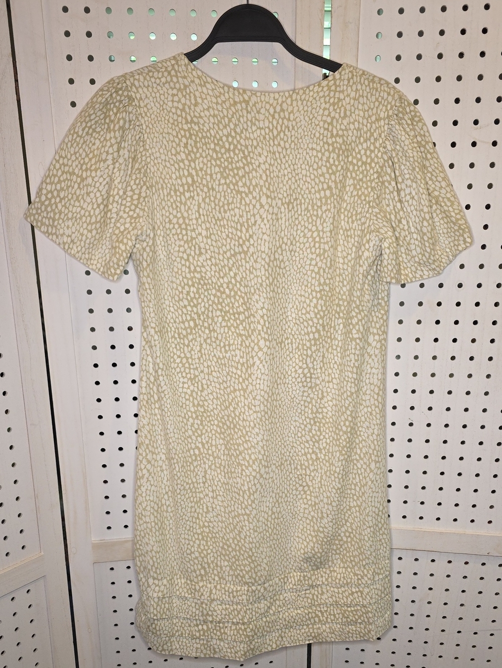 Nicole Miller Original Linen Blend Mini shift Cream Patterned Dress Small - Picture 7 of 7